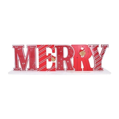Panèu de taula de fusta "MERRY" roge